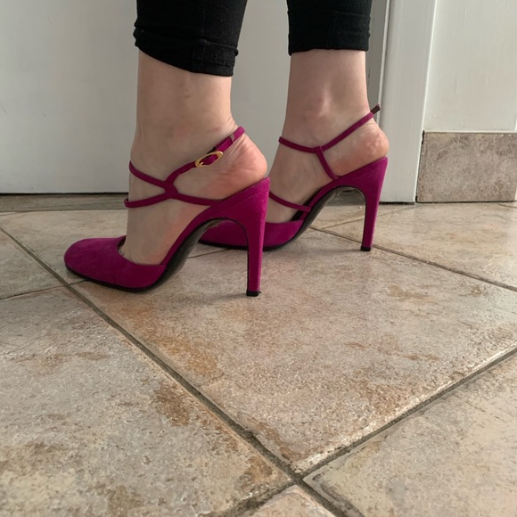 Gianni Versace made in Italy woman’s heels purple/ fuchsia color size 37 - Picture 7 of 16